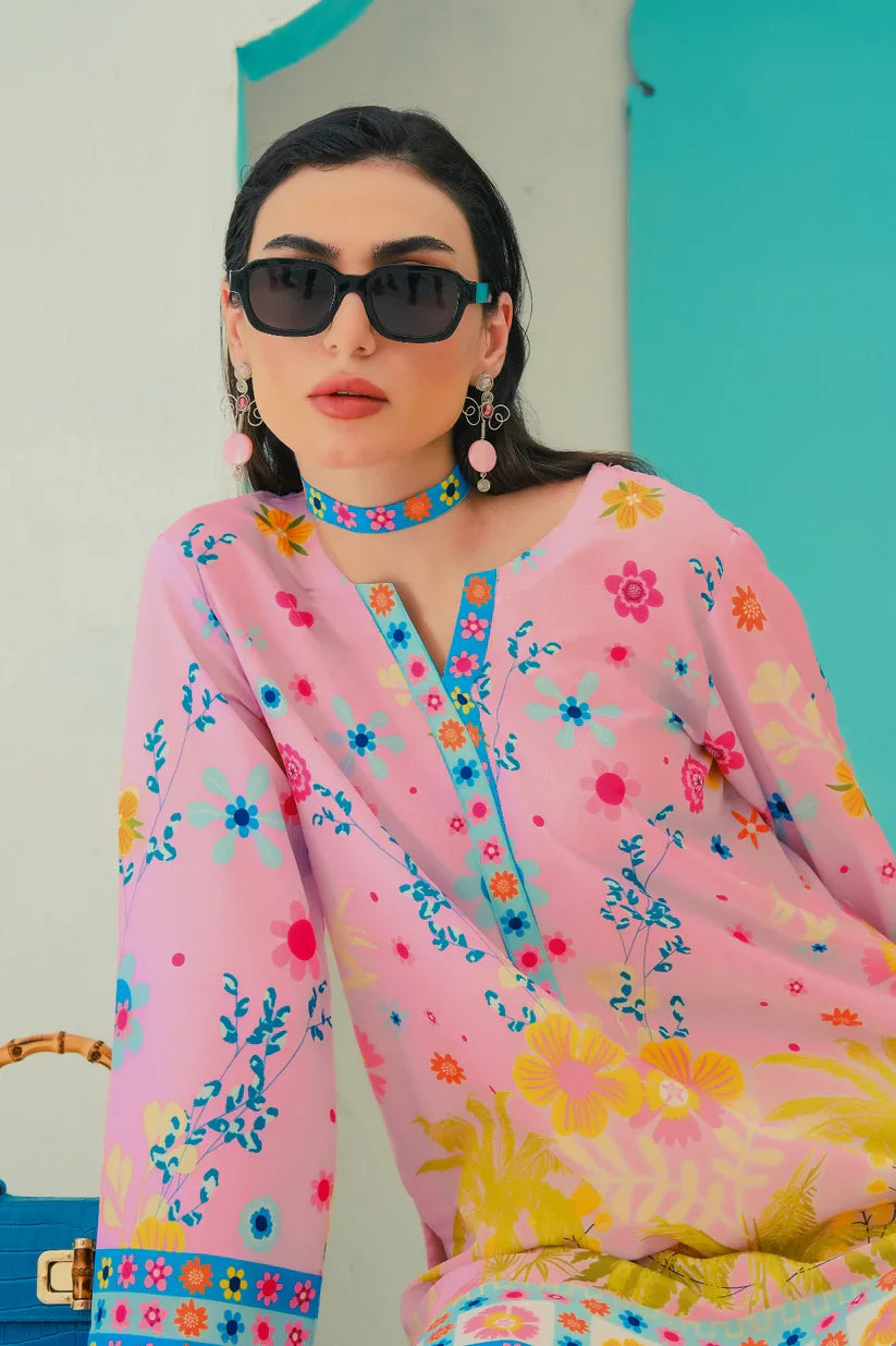 SILK FLORAL DIGITAL PRINTED UNSTITCHED SUIT - 3 PC BY UMER DAWOOD - Umer Dawood