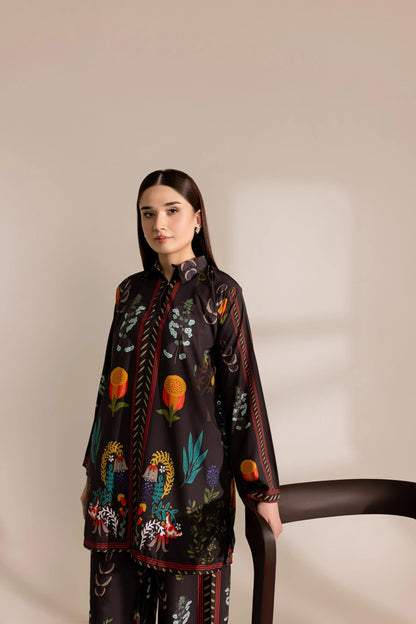 SILK FLORAL DIGITAL PRINTED UNSTITCHED SUIT - 3 PC BY UMER DAWOOD - Umer Dawood