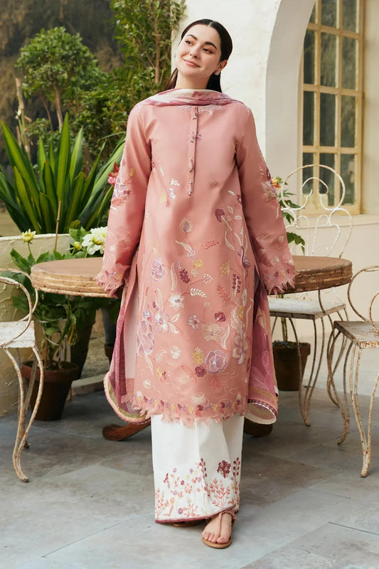 Zara Shah Jahan - 3PC Lawn Embroidered Suit with Manaar Printed Dupatta by Umer Dawood UD-027