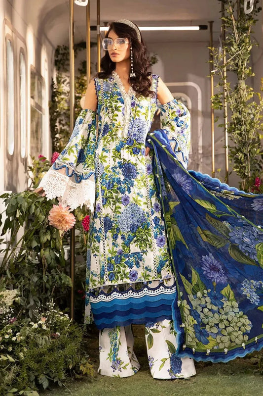 Maria B Blue Print Embroidery Collection – 3PC New Arrival UD-025