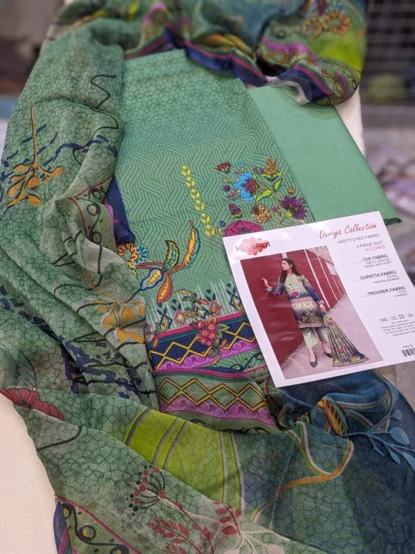 Khaadi Doriya Collection 3 Pcs Lawn | Unstitched Fabric Casual Wear - Umer Dawood