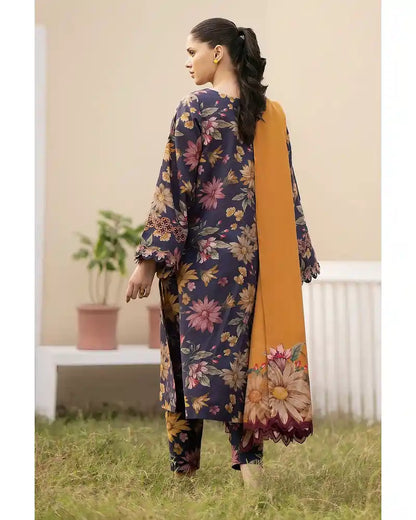 BAROQUE – 3PC Digital Printed Suit with Embroidered Patches by Umer Dawood UD-021