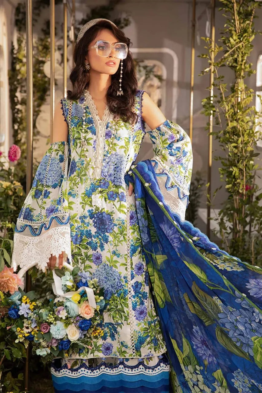 Maria B Blue Print Embroidery Collection – 3PC New Arrival UD-025