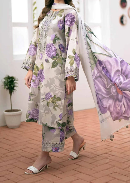 3PC Lawn Suit with Chiffon Dupatta by Umer Dawood UD-013