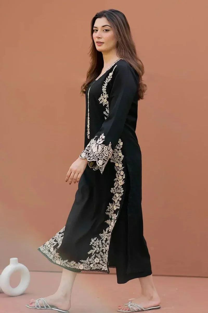 LAJWANTI - 2PC DHANAK EMBROIDERED SUIT BY UMER DAWOOD - Umer Dawood