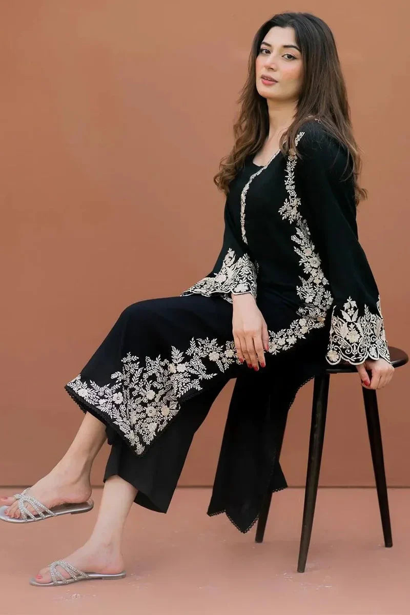 LAJWANTI - 2PC DHANAK EMBROIDERED SUIT BY UMER DAWOOD - Umer Dawood