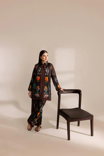 SILK FLORAL DIGITAL PRINTED UNSTITCHED SUIT - 3 PC BY UMER DAWOOD - Umer Dawood