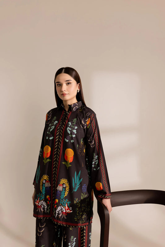 SILK FLORAL DIGITAL PRINTED UNSTITCHED SUIT - 3 PC BY UMER DAWOOD - Umer Dawood