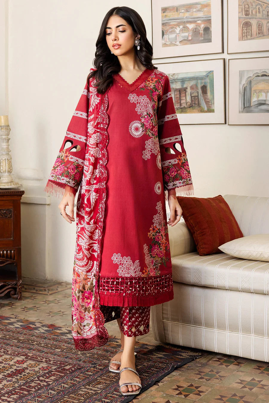 CHARIZMA - PREMIUM LINEN UNSTITCHED 2-PC SUIT BY UMER DAWOOD - Umer Dawood