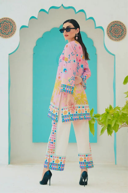 SILK FLORAL DIGITAL PRINTED UNSTITCHED SUIT - 3 PC BY UMER DAWOOD - Umer Dawood