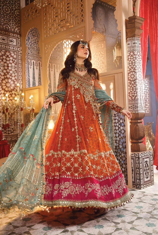 MARIA.B BRIDAL NET MAXI UNSTICHED 3pc - Umer Dawood