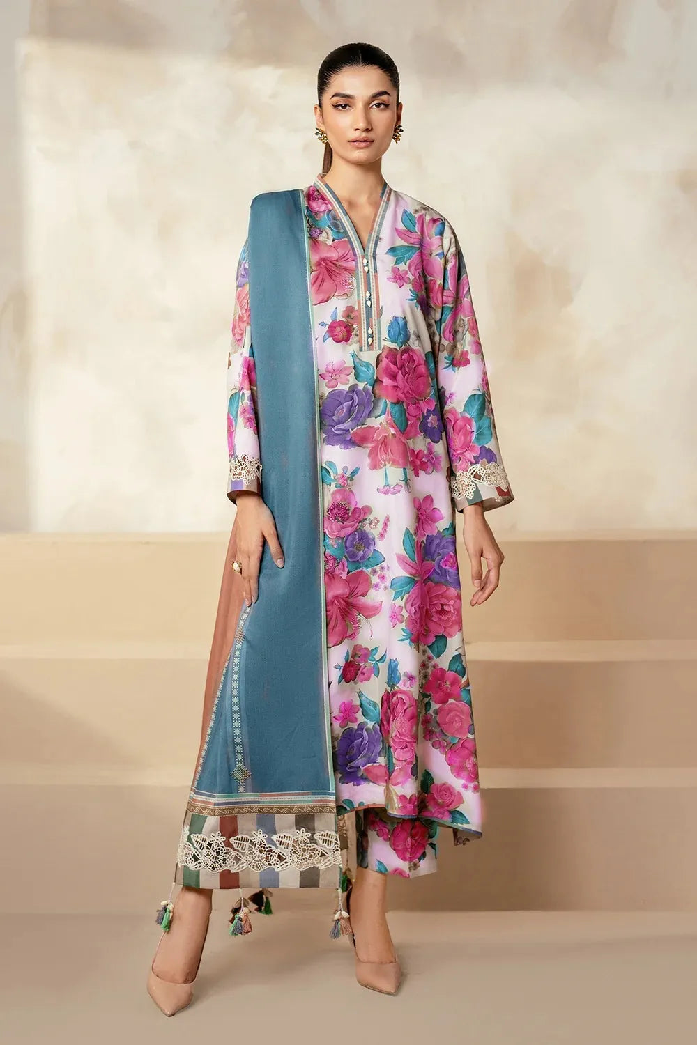 Sapphire - 3PC Unstitched Lawn Printed Suit by Umer Dawood | UD-029