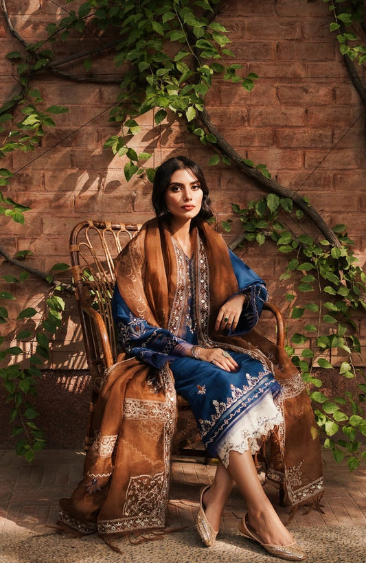 Unstitched 3PC Embroidered Summer Suit by Umer Dawood | UD-030