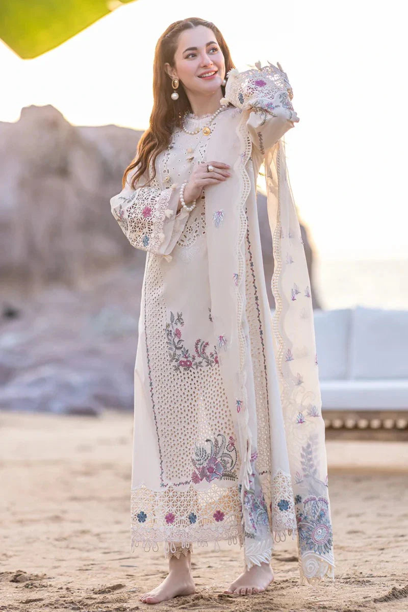 Dhanak 3PC Unstitched Heavy Embroidered Suit with Patches and Motifs | Khaadi Jacquard Dupatta by Umer Dawood - Umer Dawood