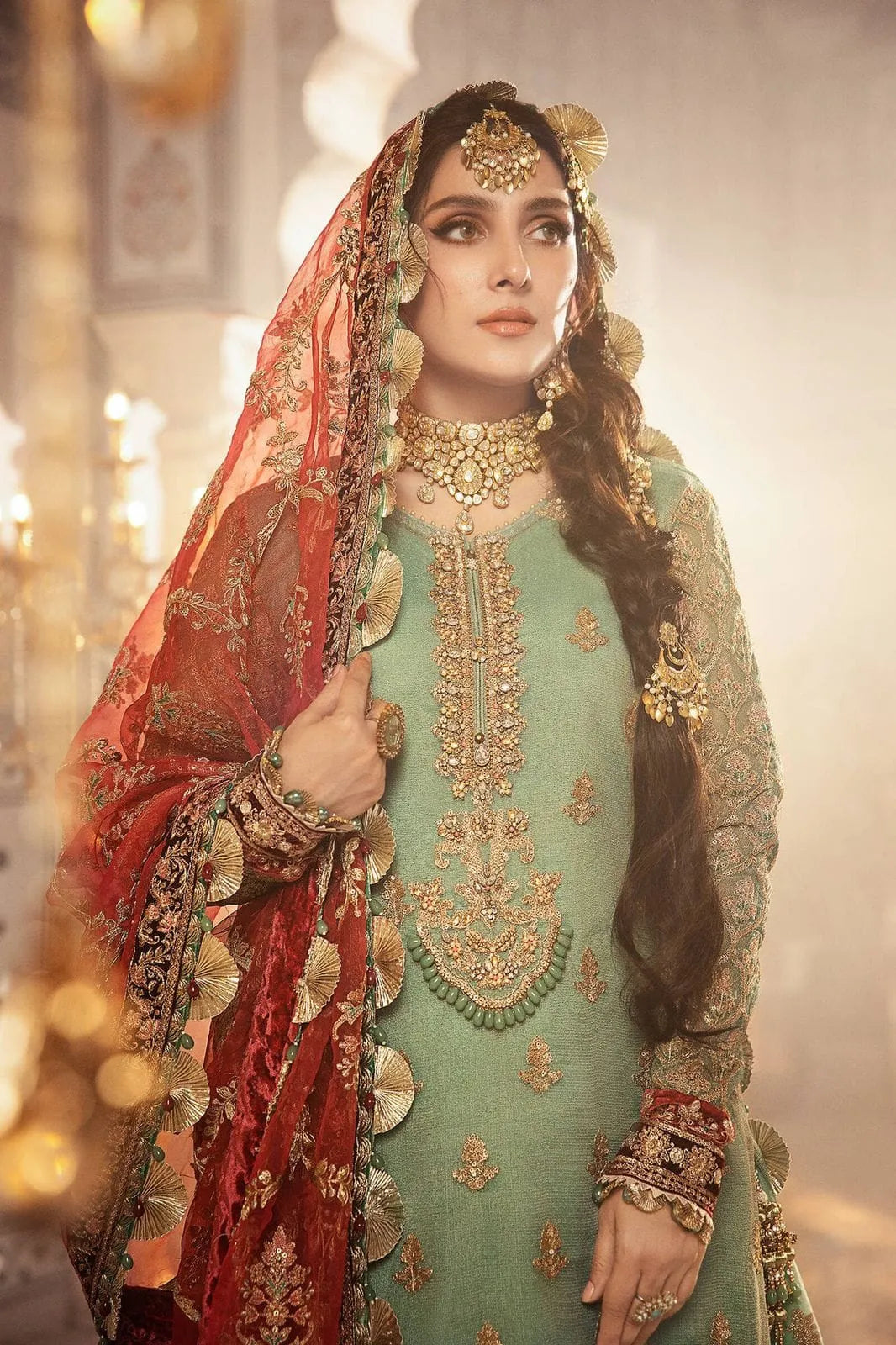 MARIA.B WEDDING COLLECTION - 3 PC EMBROIDERED MASOORI SUIT BY UMER DAWOOD - Umer Dawood