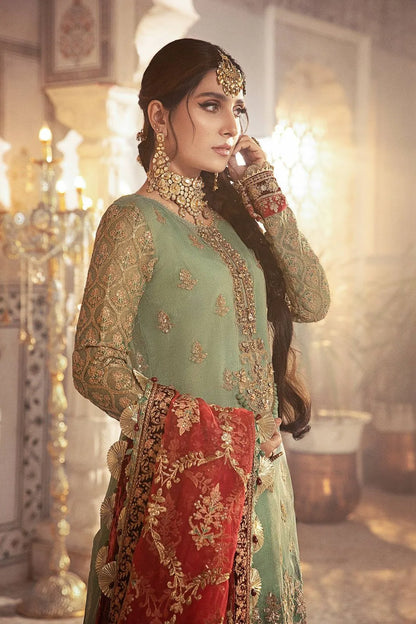 MARIA.B WEDDING COLLECTION - 3 PC EMBROIDERED MASOORI SUIT BY UMER DAWOOD - Umer Dawood